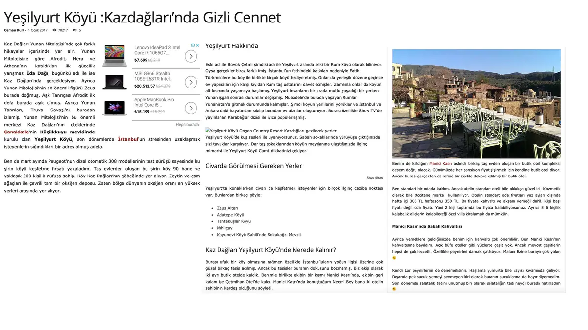 Çok Gezen Adam 2017 — Manici Kasrı haberi