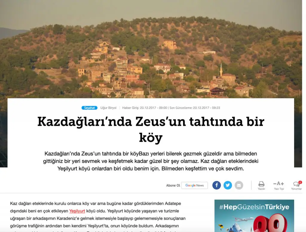 Hürriyet Seyahat 2017 — Manici Kasrı haberi